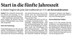 Start in die fünfte Jahreszeit