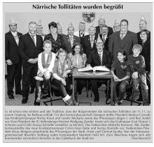 Närrische Tollitäten wurden begrüßt