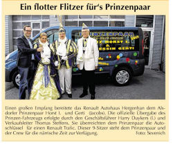 Ein flotter Flitzer für's Prinzenpaar