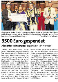 3500 Euro gespendet