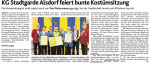 KG Stadtgarde Alsdorf feiert bunte Kostümsitzung